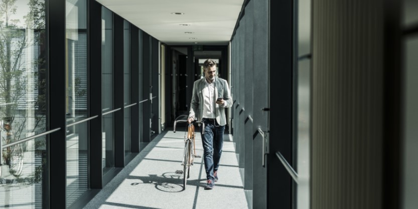 Man walking in office