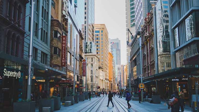 Street view of a City