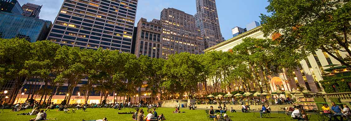 People enjoying in Bryant Park